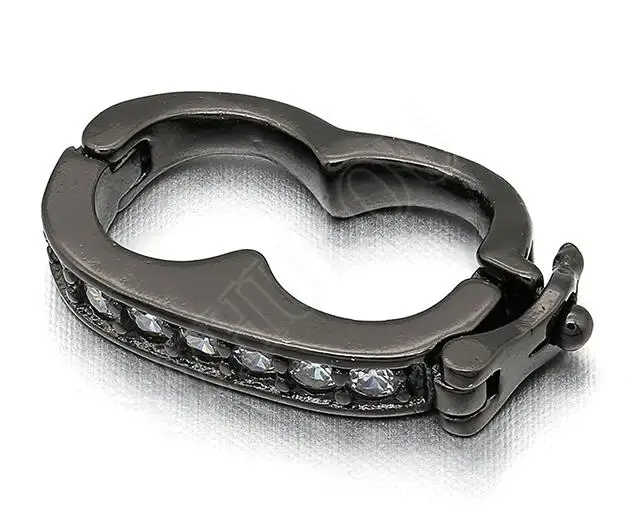Gunmetal 10*19 мм латунные кубические циркониевые застежки крючки для Diy ювелирных изделий Аксессуары, смешанные цвета, модель: VK30 - Цвет: Gunmetal
