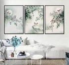 Новые китайские чернильные картины свободная ручка птица цветок 3 шт. декоративные картины на холсте картины украшения для комнаты без рамки