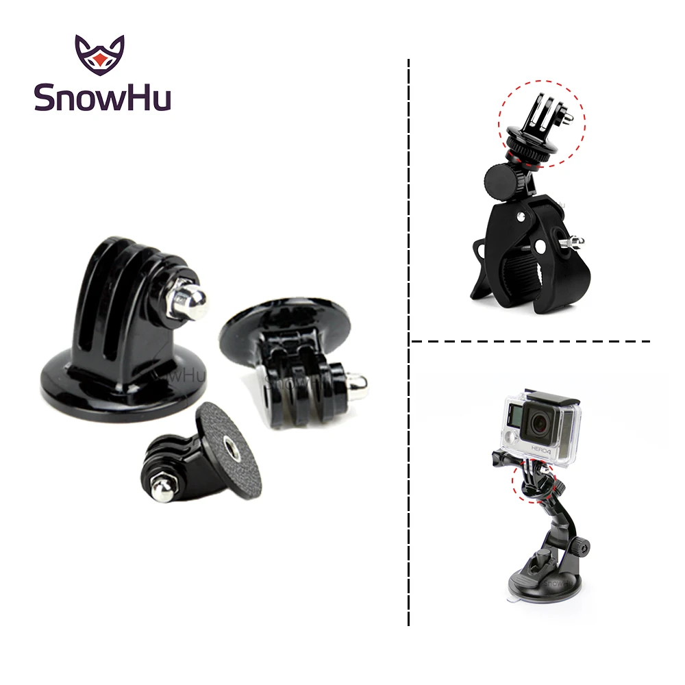 SnowHu для Gopro штатив крепление монопод адаптер Аксессуары Go pro Hero 9 8 7 6 SJ4000 Yi 4K EKEN