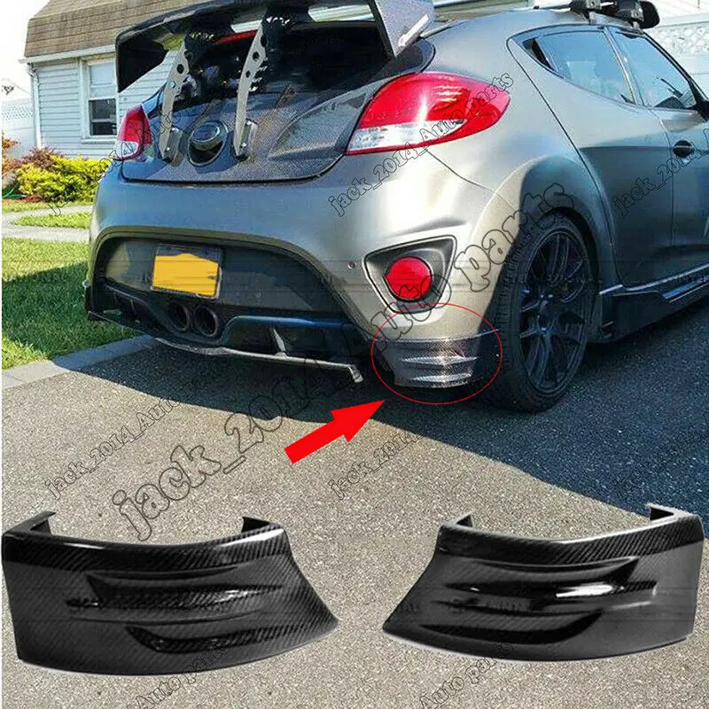 

Real Carbon fiber Rear Lip Fender Bumper 2pcs/set Fit for 2011 2012 2013 2014 2015 Hyundai Veloster