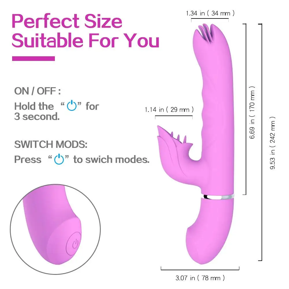 Вибратор силиконовый Стимулятор клитора заряжаемое Дилдо G Spot Массажер 360
