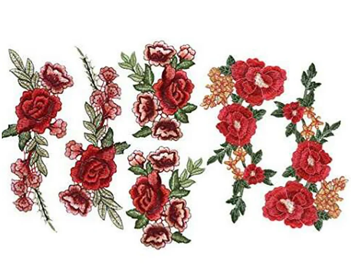 2 шт./лот Водорастворимая Вышивка Цветочная одежда рукава воротник аксессуары