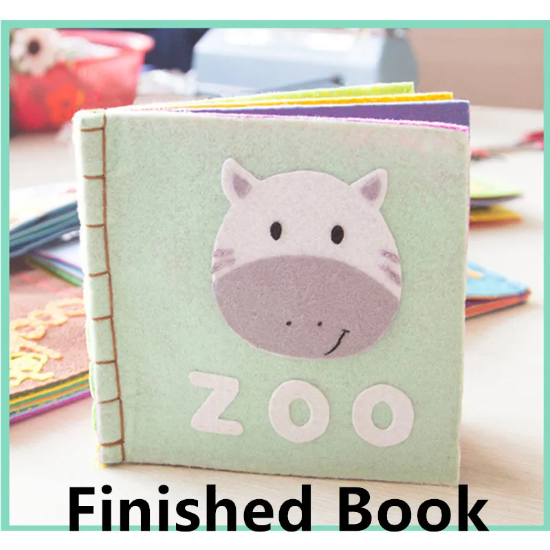 Zoo Finished Новая игольчатая войлочная книга с животными для мам, швейные Игрушки для малышей, детская книга для раннего образования, войлочные наборы, книга с картинками, моя первая книга - Цвет: Zoo Finished