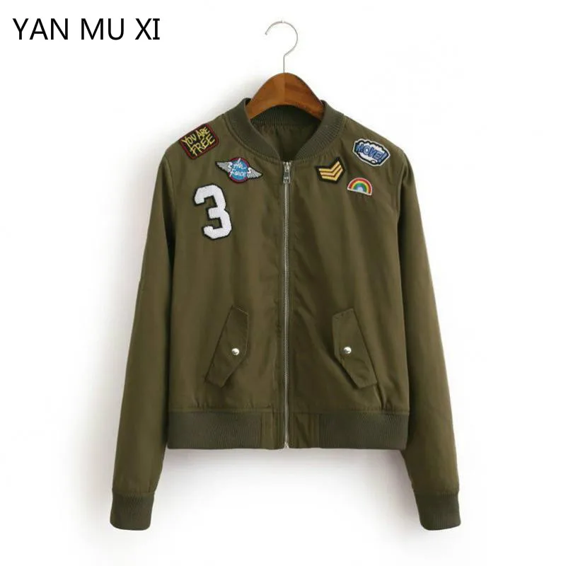 Женская куртка в европейском и американском стиле короткая армейского зеленого