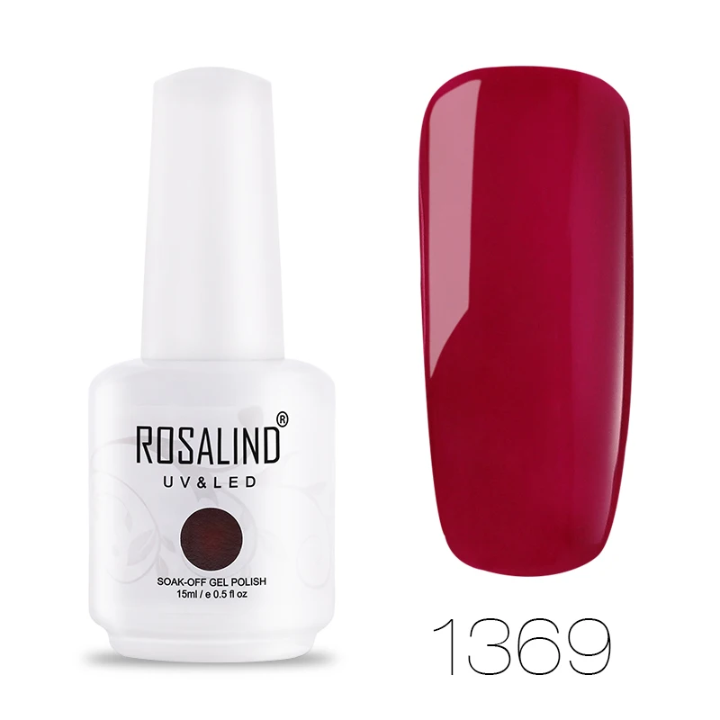 1369 ROSALIND Гель-лак акриловый Гель-лак 15 мл Nails Art полуперманентный УФ-набор гель-лаков для ногтей для маникюра Soak Off Base White - Цвет: 1369