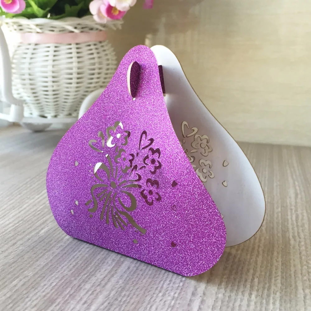 

50Pcs/set Shinny Glitter Wedding Gifts Boxes Candy Boxes Favor Ribbon Gift Candy Boxes Casamento Wedding Party Supplies Gifts