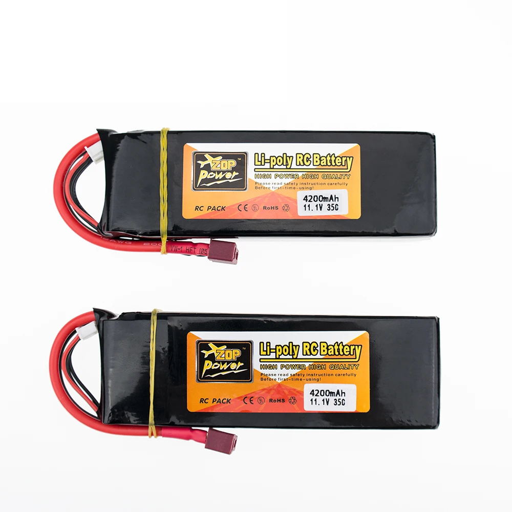 Аккумулятор Lipo 11 1 В 3s 4200 мАч 35C max ZOP XT60 T 2 шт. литиевые батареи для Trex 500 деталь