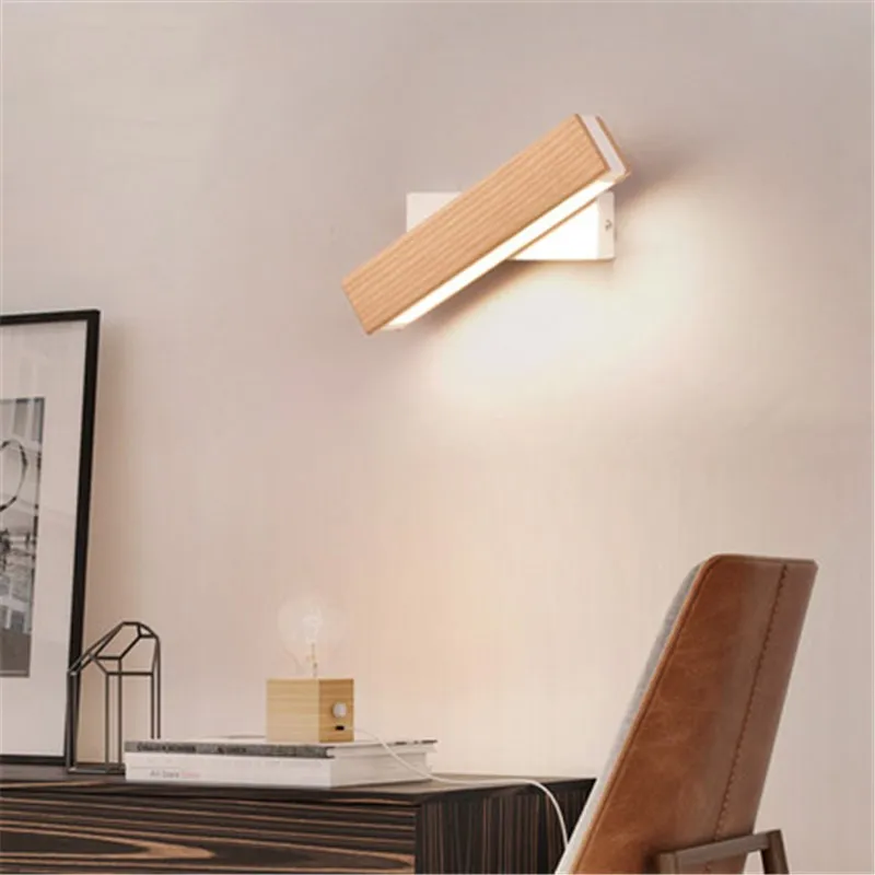 Nordic Modern Creative Concise Fashion Bedside lamp Wood Wall Light Restaurant Bedroom Study Aisle Decoration Lamp Free Shipping | Лампы и