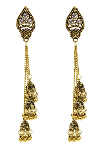 5380 G Египет винтажный, из серебряного сплава Jhumka колокольчиками бусины кисточкой серьги для Для женщин турецкий Племенной цыганские индийские украшения вечерние - Окраска металла: 5380 G