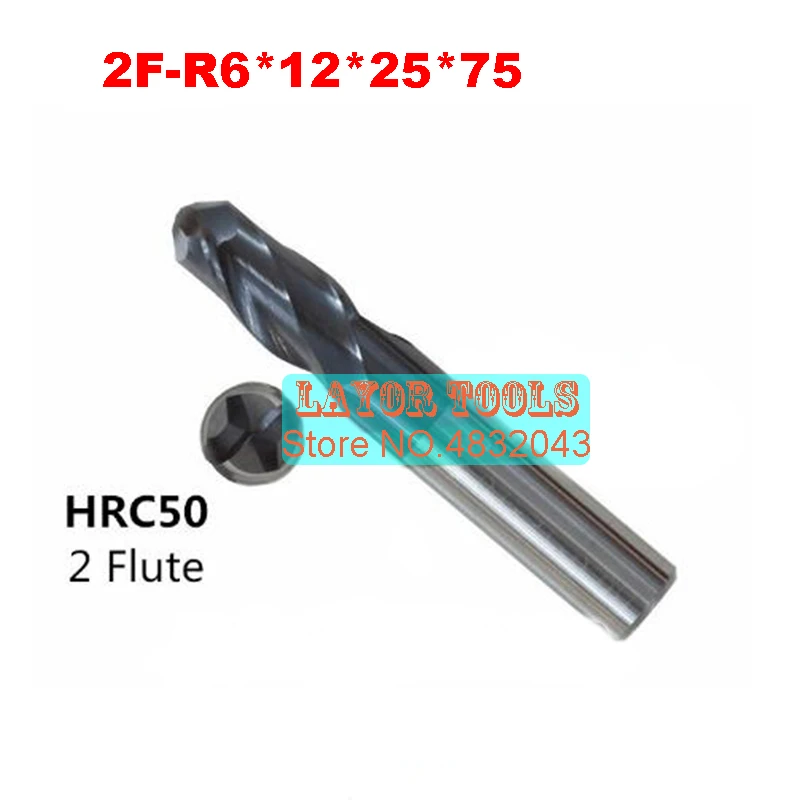2017 фрезерный станок с ЧПУ Fresa 2f r6.0*12*25*75hrc50 твердосплавные концевые фрезы