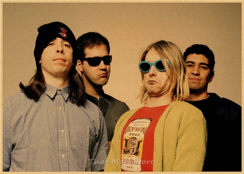 ВИНТАЖНЫЙ ПЛАКАТ Nirvana Kurt Cobain dormitory крафт-рок-оркестр декоративная живопись постер ретро-плакат