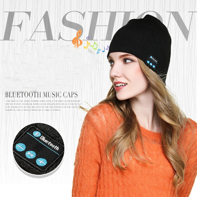 Wireless Bluetooth 4.1 Earphone Smart Cap headphone Speaker Mic Outdoor Sport Stereo Music Knitted Hat 2017 best Christmas gift |