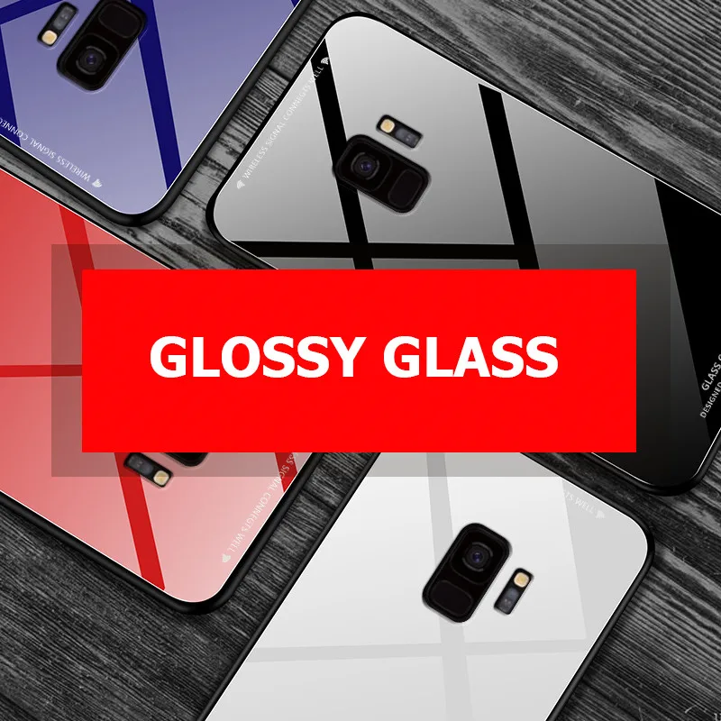 Чехол из закаленного стекла для Samsung S10 жесткий чехол Galaxy 5G S10e S9 S8 Note 10 Plus 9 8 Note10 Note9