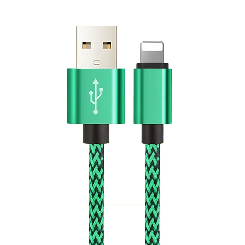 Зарядный usb-кабель для iPhone XS MAX XR X 7 8 6 S 6 S Plus 5 5S 5C SE iPhone6 7Plus 8Plus Оригинальное зарядное устройство 1 м 2 м 3 м - Цвет: Зеленый