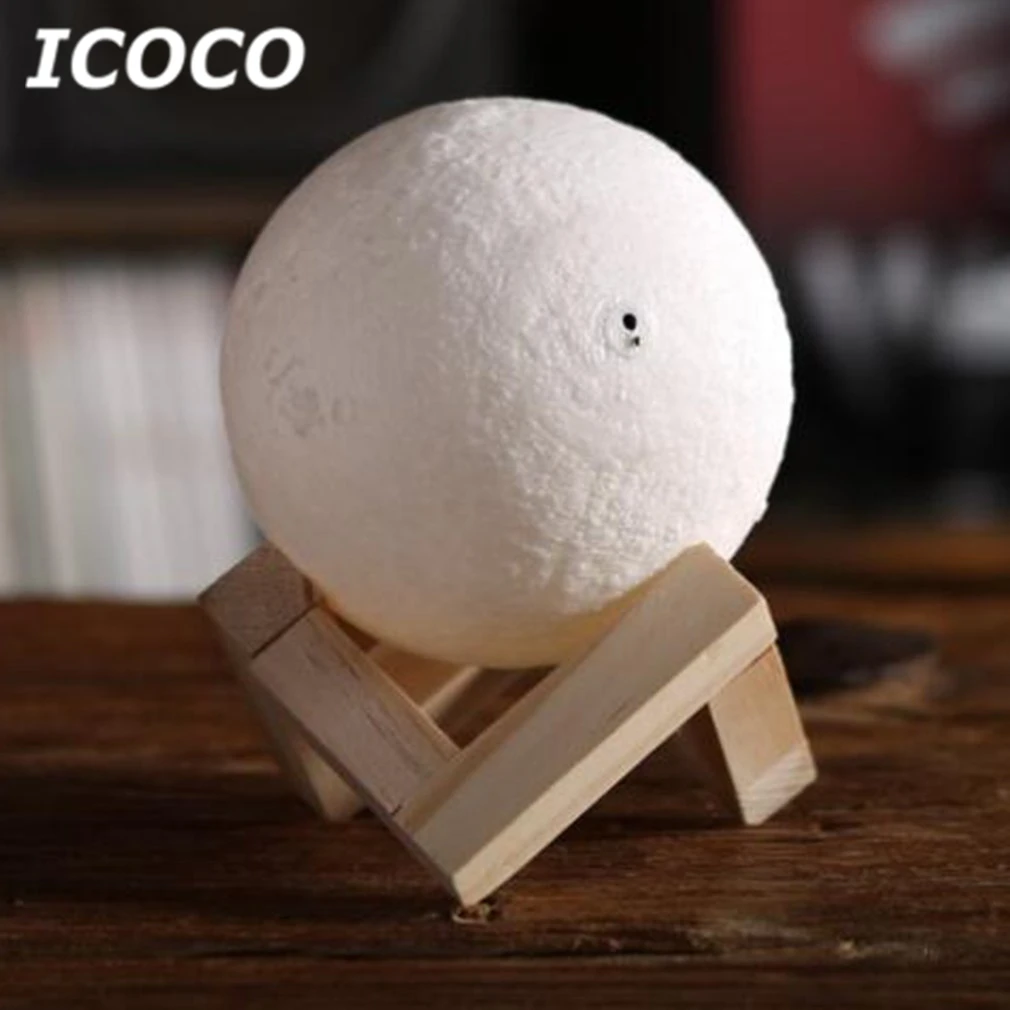 Лампа ICOCO в виде Луны с 3D рисунком светодиодный ночсветильник сенсорным