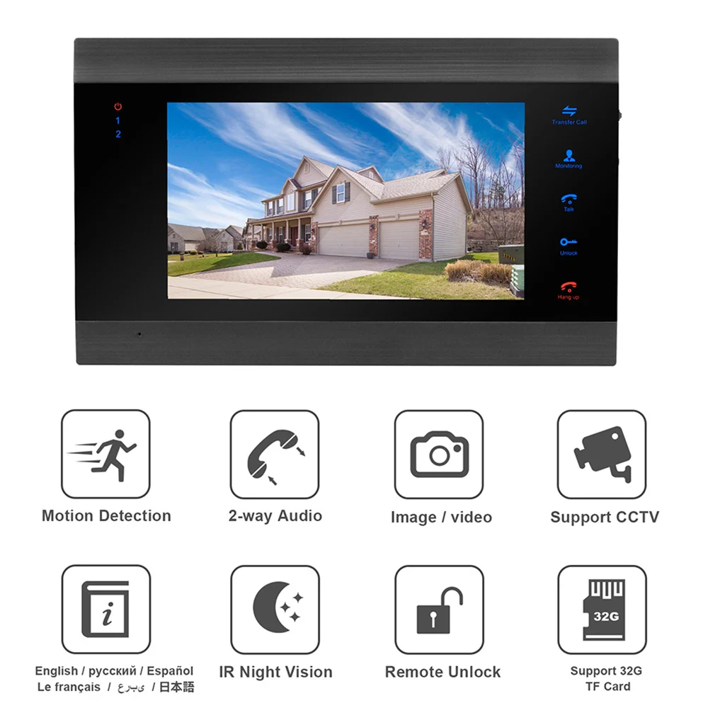 Homefong 7 дюймов AHD 720P видеодомофон дверной звонок камера широкий угол 2 8 мм объектив