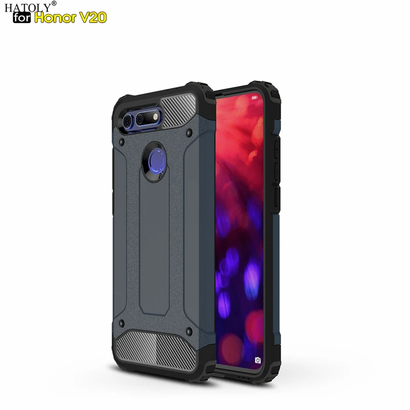 

Чехол HATOLY для huawei Honor V20, чехол Honor View 20 Heavy Armor, тонкий жесткий резиновый чехол, силиконовый чехол для телефона huawei Honor V20