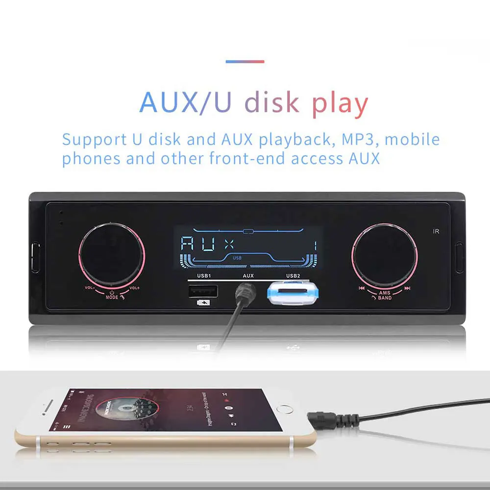 Автомобильный MP3-плеер AMPrime 1 Din fm-радио тюнер 2 5 дюймов большой светодиодный