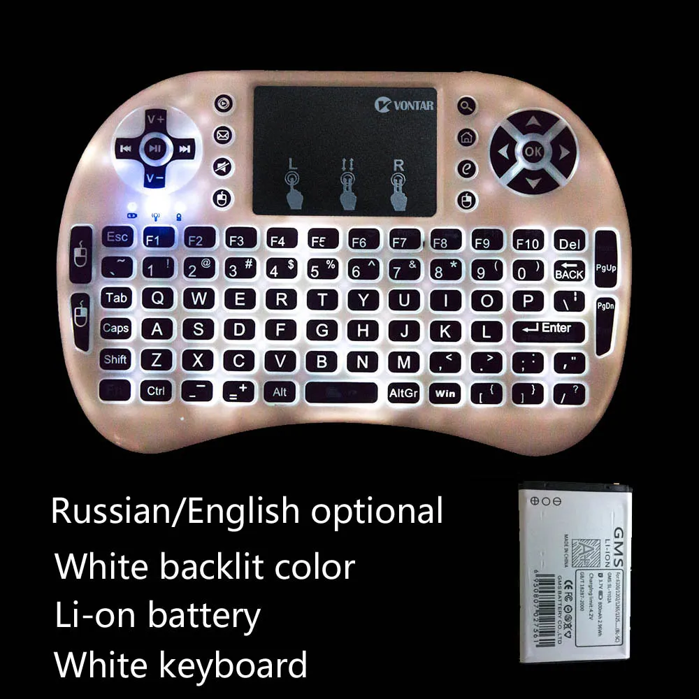 Оригинальная Беспроводная мини-клавиатура i8 2 4 ГГц + 7 видов цветов сенсорная мышь