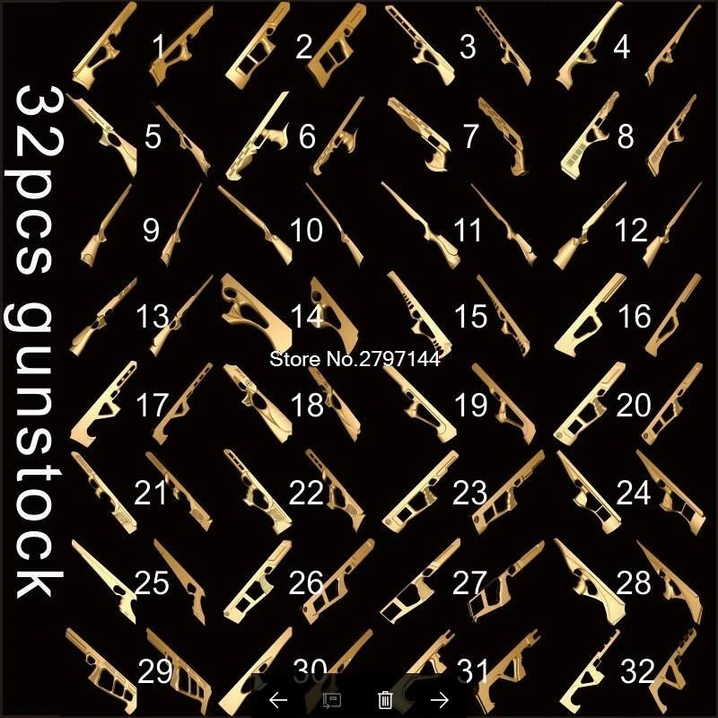 

32 шт. на выбор, модель gunstock 3D STL для резной фигуры, фрезерный станок с ЧПУ, гравер, пистолет ArtCam, дизайн модели