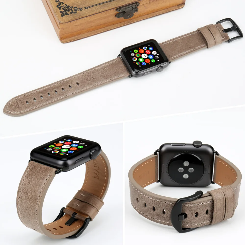Браслеты MAIKES для часов iwatch 42 мм 38 мм ремешок для часов для Apple Watch 4 ремешок 44 мм 40 мм натуральная коровья кожа аксессуары для часов