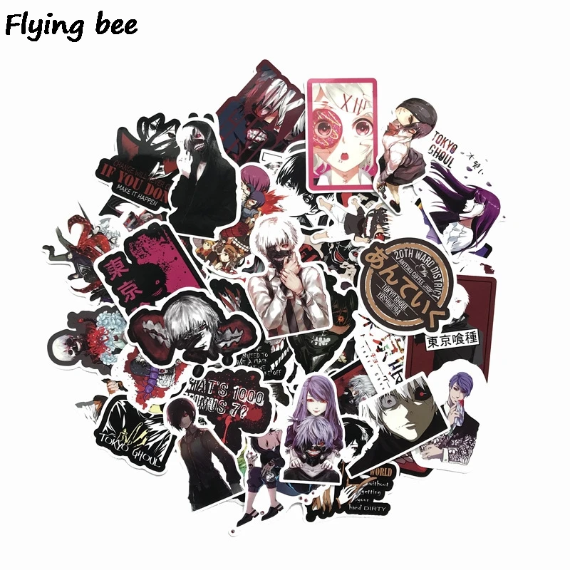 Flyingbee 52 шт. аниме граффити наклейки s для детей DIY чемодан ноутбук скейтборд