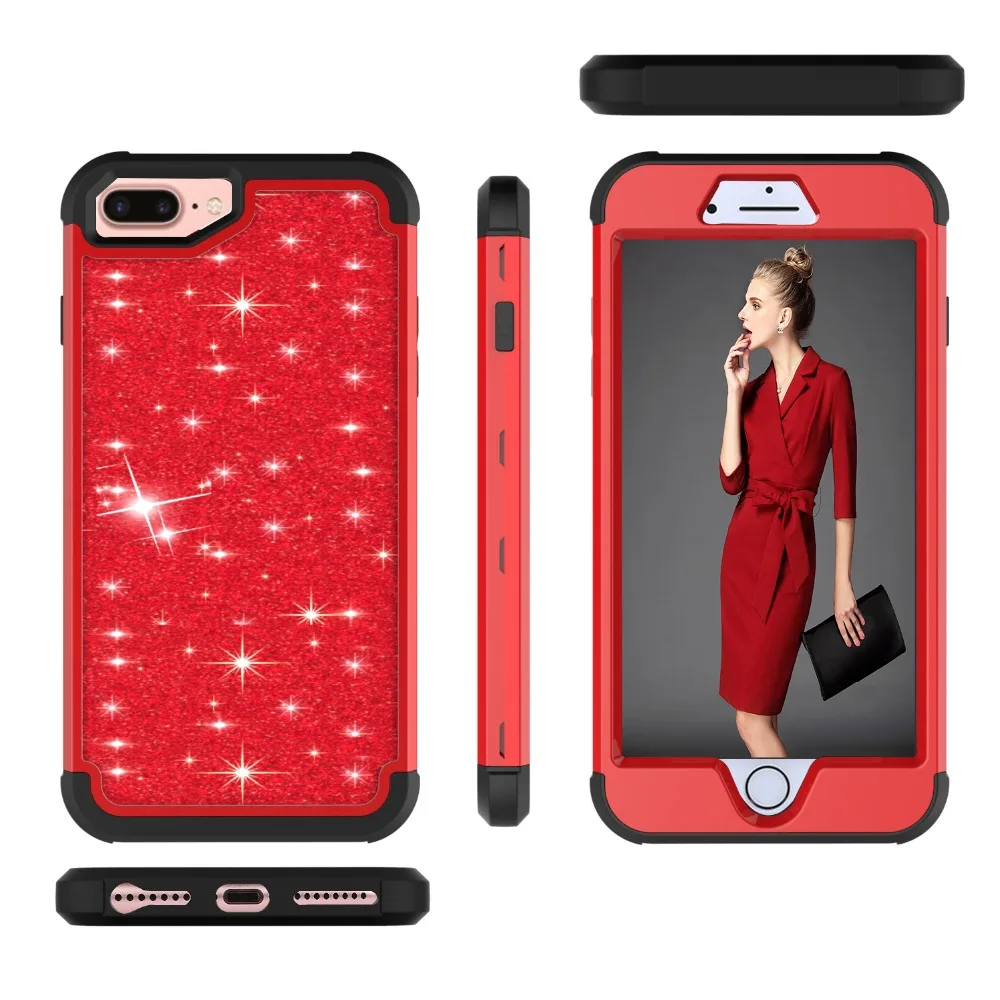 

WEFOR For iPhone 8 7 6 6S Plus Cases Glitter Slim Bling Diamond Case For iPhone 7 8 Plus Luxury Hard Back Phone Cases For iPhone