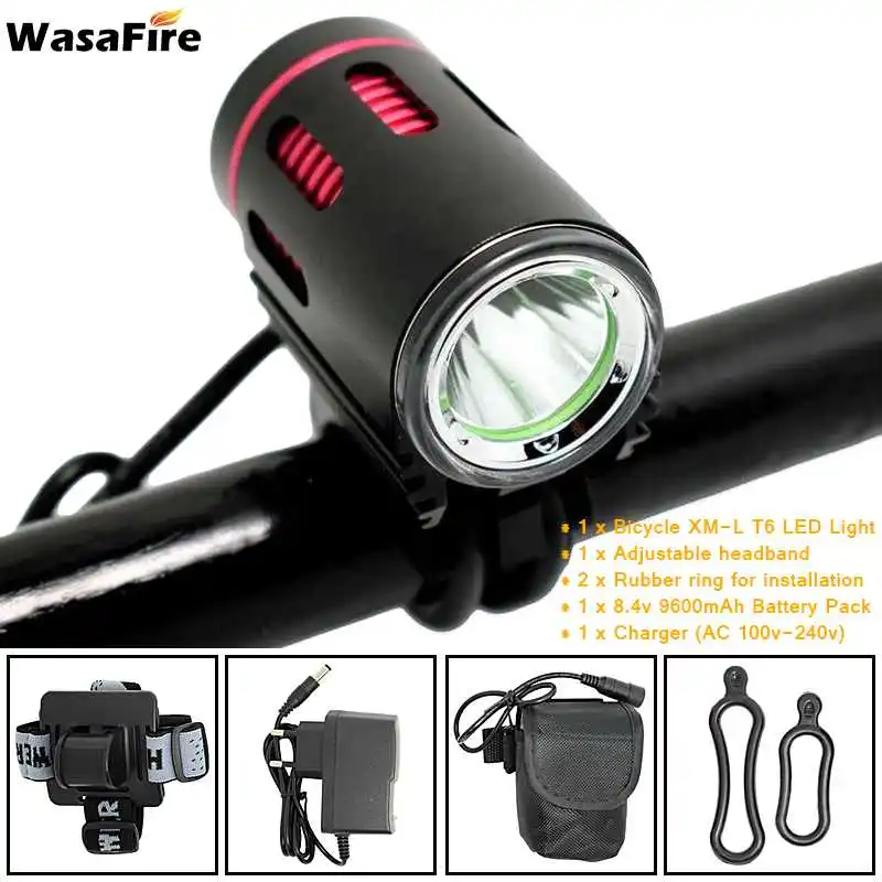 WasaFire Bicycle Light XM-L2 LED 2000 Lumens 4 Modes Front Bike Head Light Battery Pack Charger Riding Cycing bike light Gift