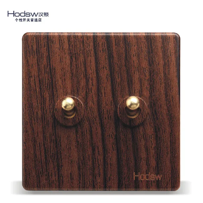 Настенный выключатель в стиле ретро 2 клавиши канала белая панель светильник еля