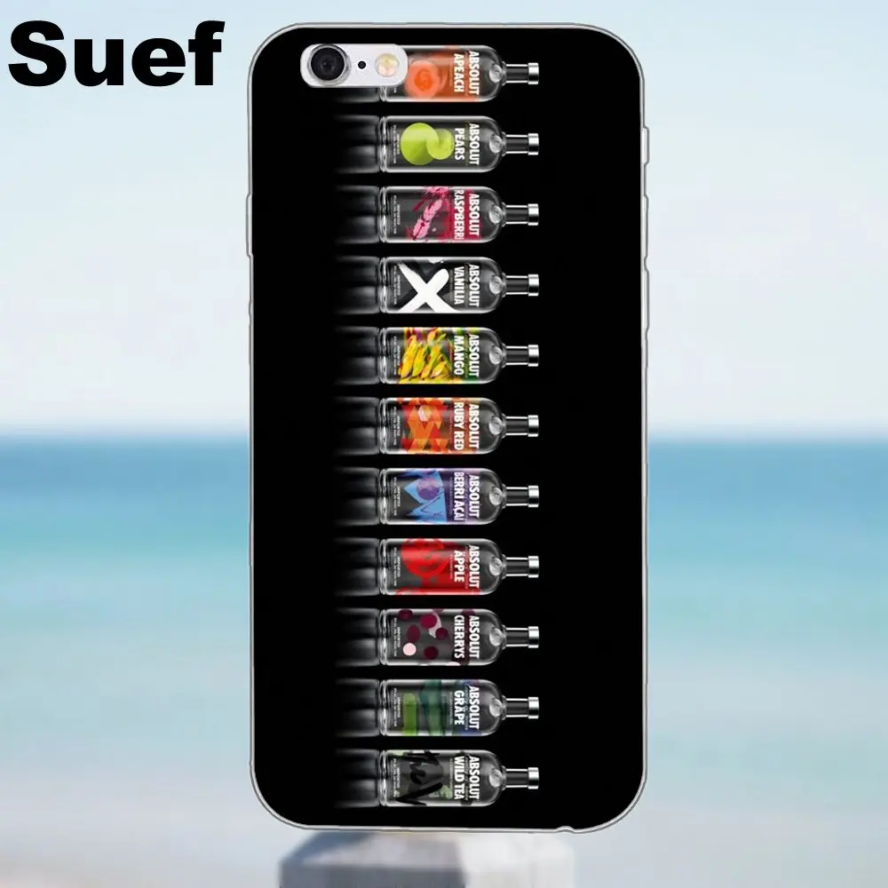 New Famous Wine Absolut Vodka Soft Covers For iPhone 4 4S 5 5S 5C SE 6 6S 7 8 Plus X Samsung Galaxy A3 A5 J1 J3 J5 J7 2016 2017 | Мобильные