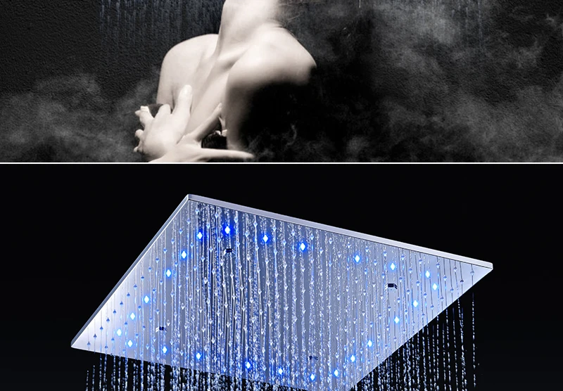 Большая 20-дюймовая потолочная светодиодная насадка для душа Spa 5 Function Shower 3 Настенный спрей
