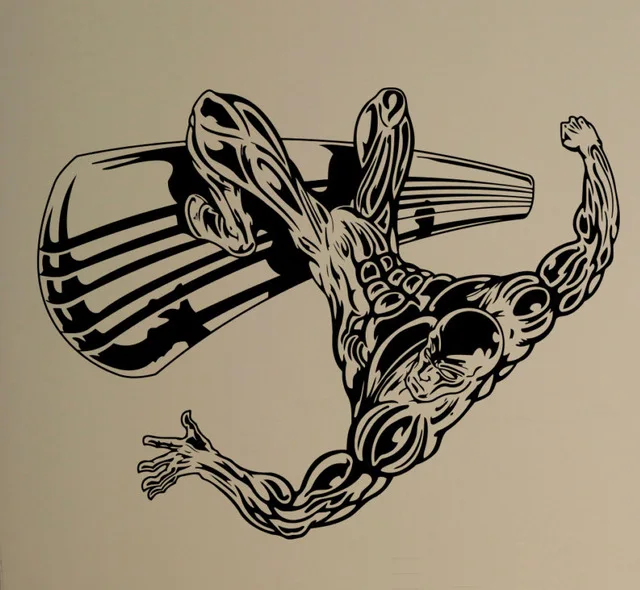 Серебряная Наклейка на стену в виде супергероя из комиксов Виниловая наклейка