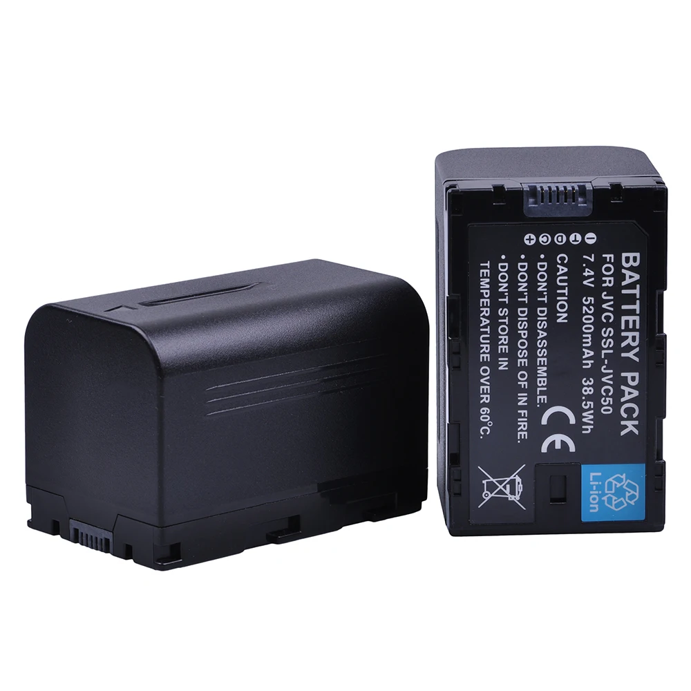2x5200mAh SSL JVC50 Bateria для JVC GY HMQ10 LS300 HM200 HM600 телефон|Цифровые аккумуляторы| |