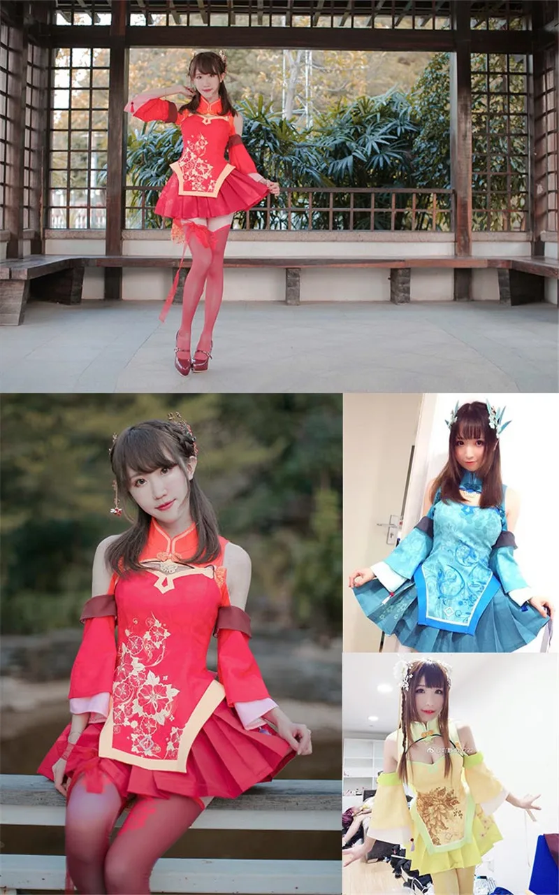 Новинка! Новинка! VOCALOID Vocaloid Taoyuan Love Song House Dance ослепительное платье Yan He женский костюм-Чонсам для косплея