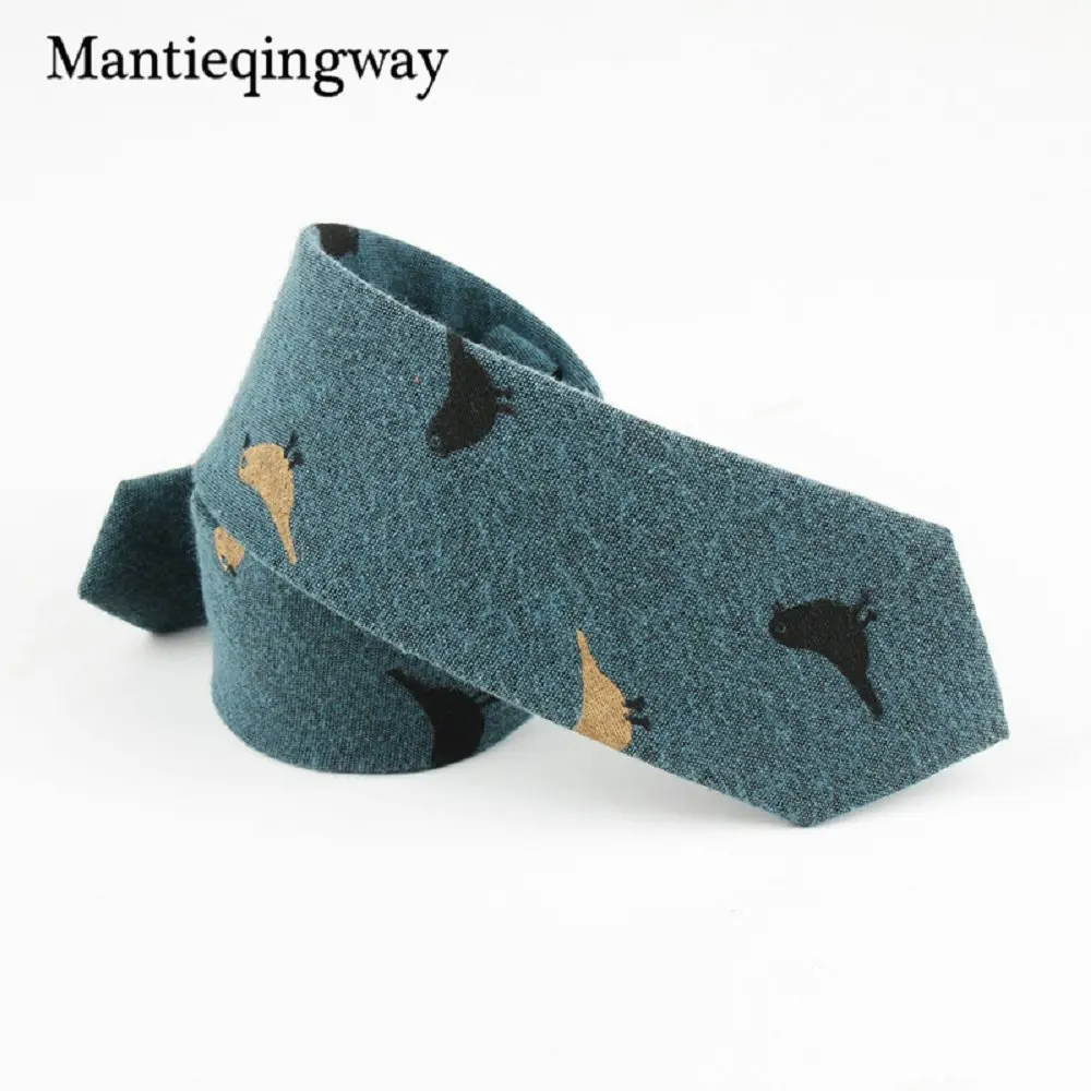 Mantieqingway 6 см Мужской Хлопковый ежедневный Галстук Свадебный Жених жаккардовые галстуки с принтом птиц граваты листья бабочка в деловом стиле - Цвет: 42