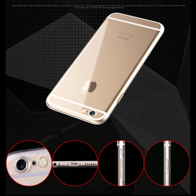 Для Apple iPhone 7 защитный чехол для камеры чехлы телефонов 6 8 5 5S X TPU прозрачная задняя