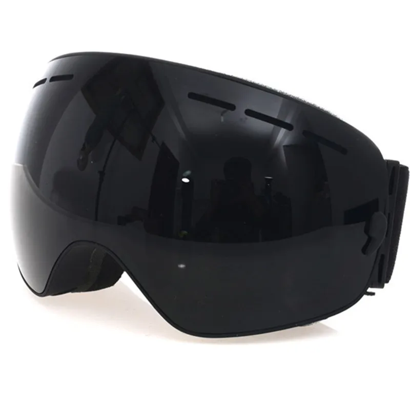 ski goggles black Лыжные очки, новые брендовые Профессиональные противотуманные двойные линзы UV400 большие сферические мужские и женские лыжные очки для катания на лыжах и сноуборде - Цвет: ski goggles black