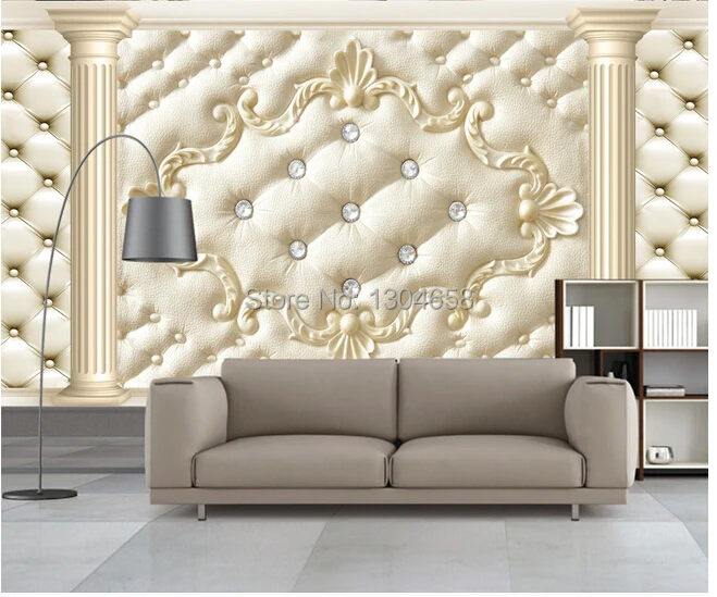 Пользовательские большие фрески европейские 3D Мягкие Настенные обои для ТВ