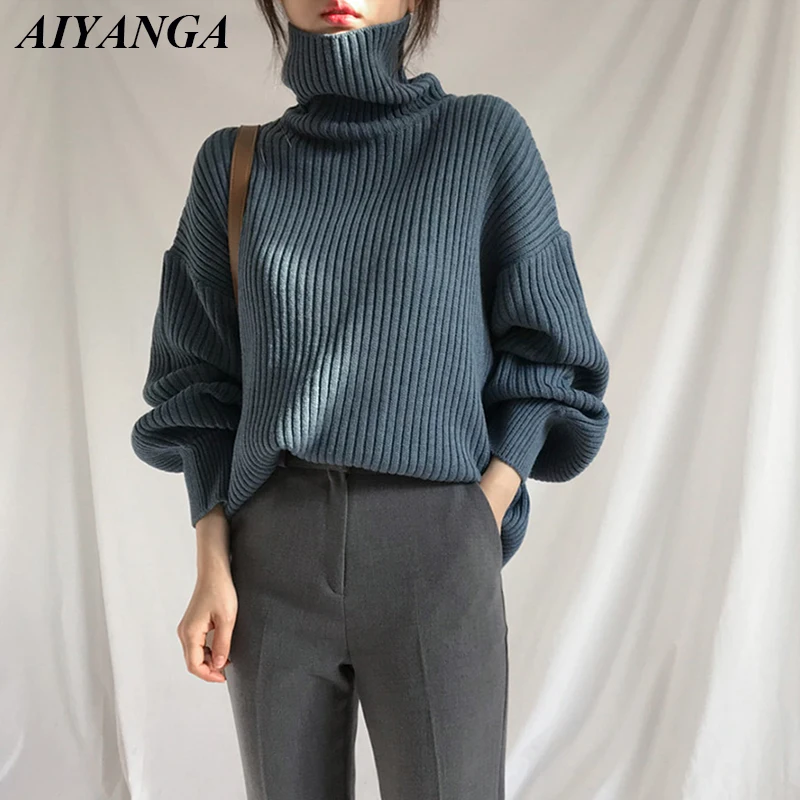 Свитер женский трикотажный плотный Осень-зима 2021 | Женская одежда