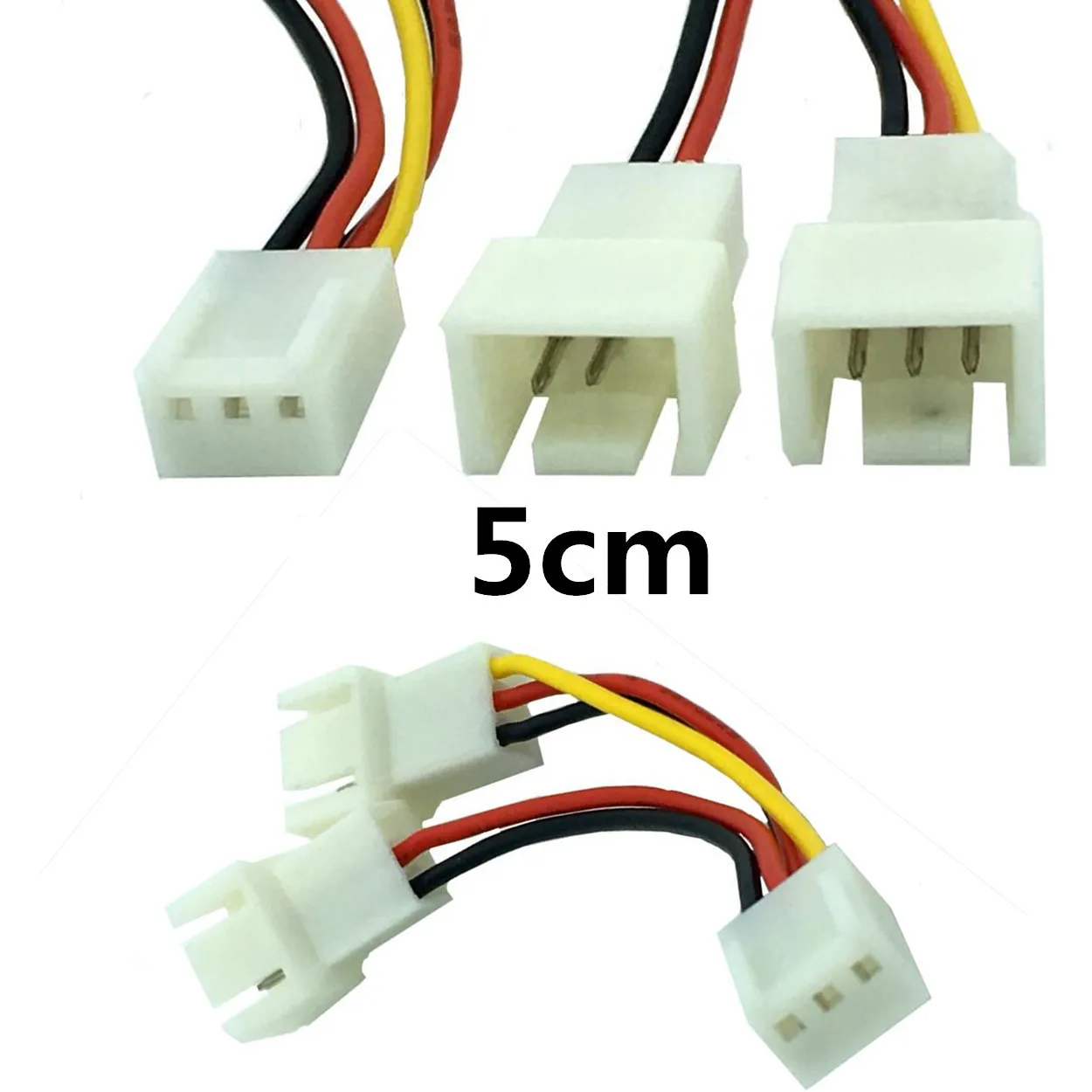 5 см 12 В ПК Вентилятор 3-контактный женский разветвитель адаптер для разъема