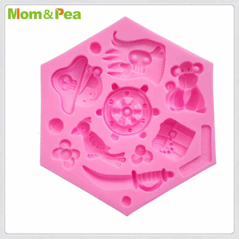 Пиратская силиконовая форма Mom & Pea MPA1980 украшение для торта 3D помадки пищевой