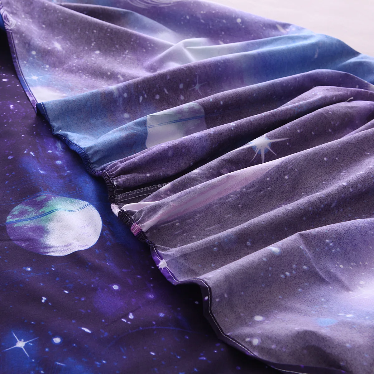 3D Print Bedding Set Modern Galaxy Flat Sheet 40cm Fitted Sheet+bed Sheets+Pillowcase Starry Sky Bedclothes Full Size19