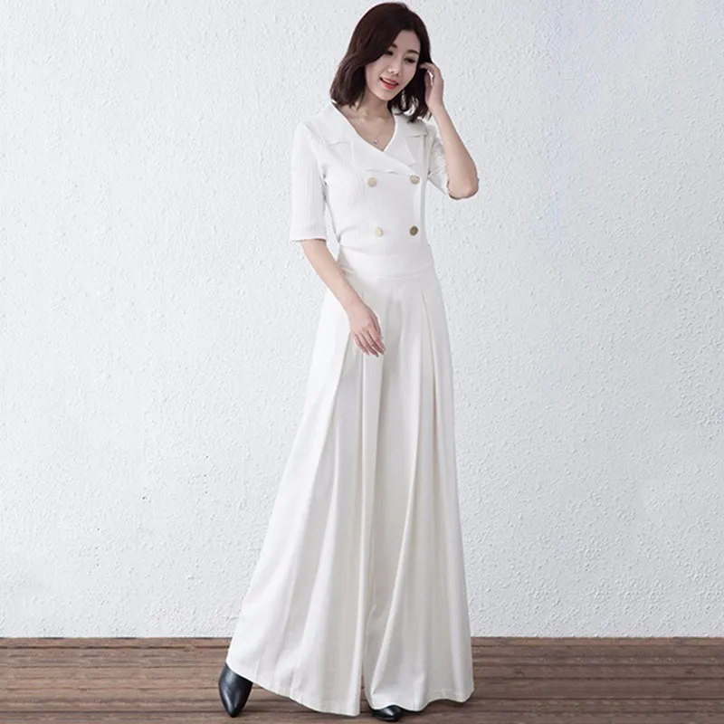 Женские широкие брюки TWOTWINSTYLE с рюшами высокой талией на молнии размера плюс