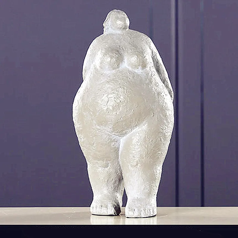 Серый Абстракция Fat Lady фигурка статуя полная длина портрет смолой ремесленник Офис Отель гостиная украшение подарок L2799 - Цвет: Серый