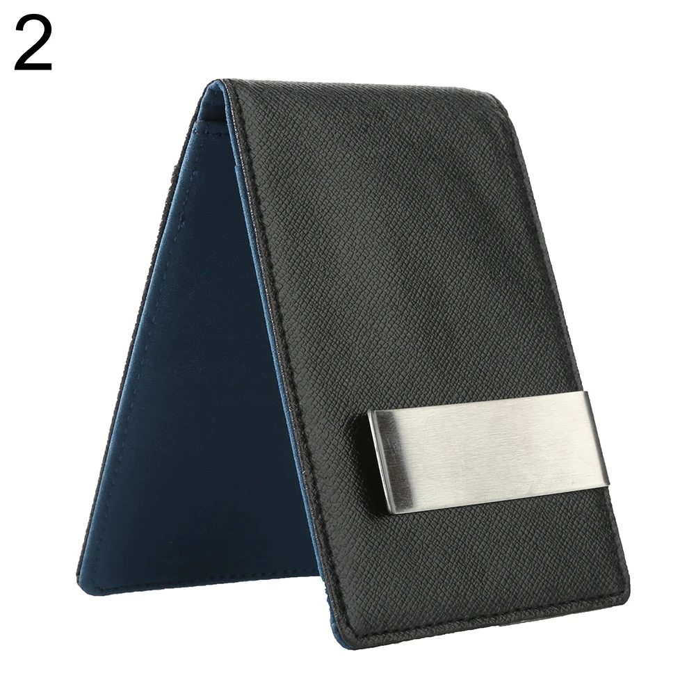 Мужской кожаный зажим для денег тонкий бумажник ID держатель кредитных