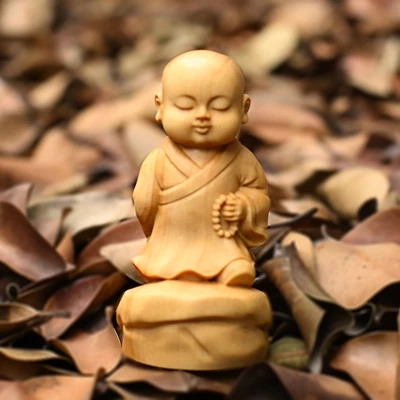 

Poplar Wood Carving Hand Crafts Little Monk Dude