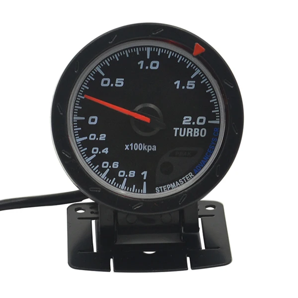 Дракон манометр 60 мм авто Trubin Boost gauge красный и белый освещение-1~ 2 кПа/турбо Boost давление чтения автомобиля метр с датчиком - Цвет: Черный