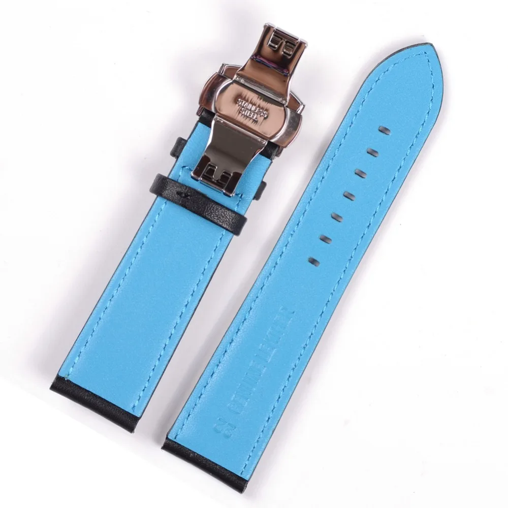 Ремешок для часов EACHE из натуральной кожи с красными и синими отверстиями