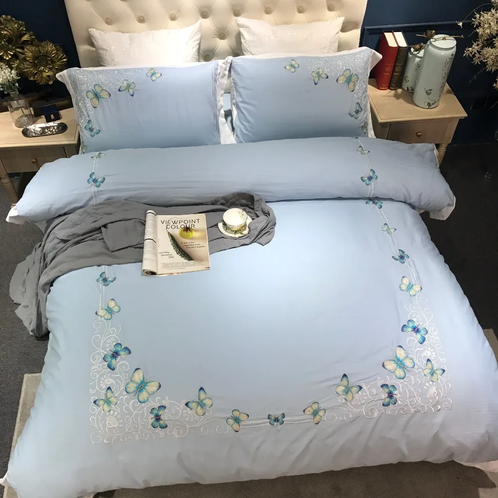 Роскошные Европейское постельное белье Комплекты король королева Размеры