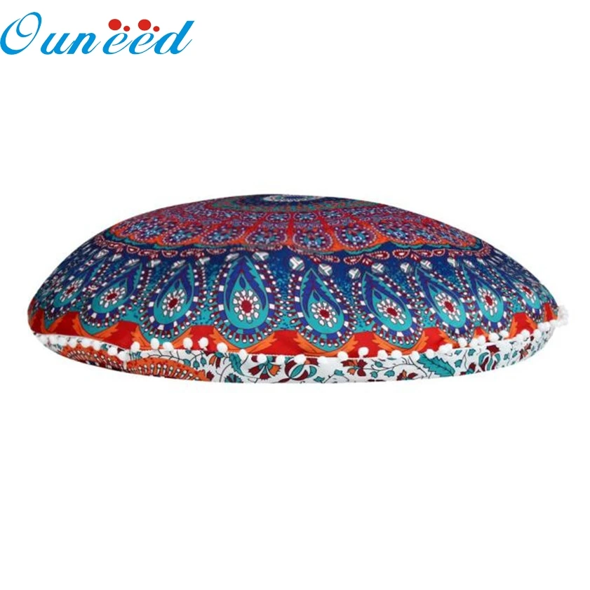 Нулевой большой Мандала подушки для пола круглая богемная медитация наволочка